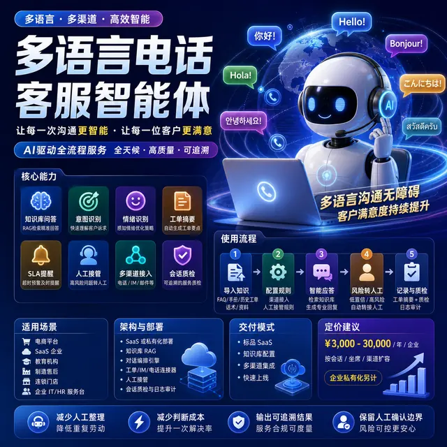 多语言电话客服智能体